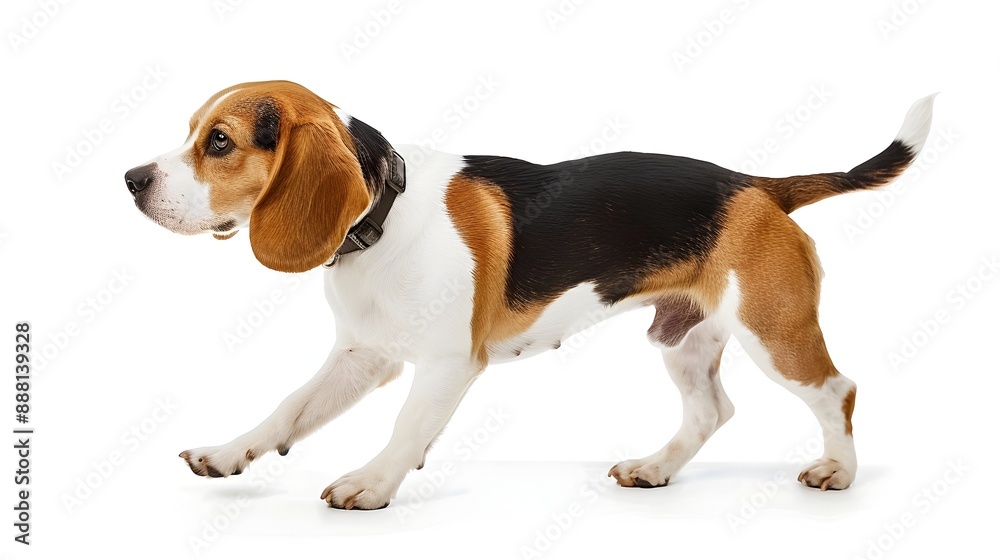 Adorable Beagle Puppy Walking Outdoors in Grassy Field Adorable Beagle Puppy Walking Outdoors in Grassy Field