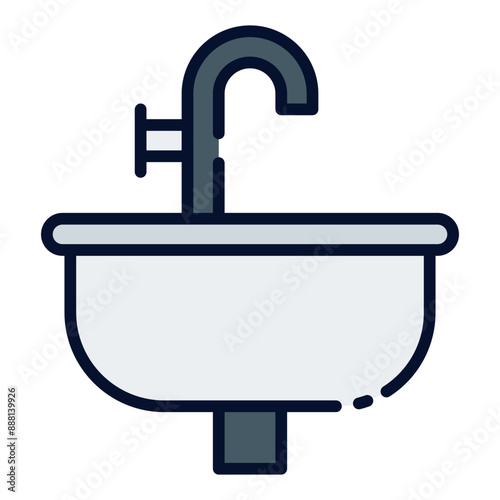 Sink filled line icon
