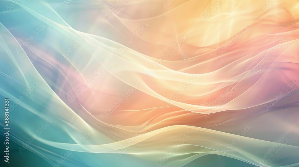 Serene abstract background in soft pastels with smooth shapes undulating forms and light flares Serene abstract background in soft pastels with smooth shapes undulating forms and light flares