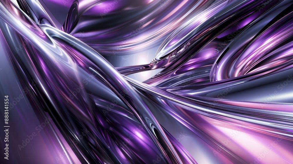 Futuristic abstract wallpaper with metallic silvers deep purples geometric shapes and luminous streaks Futuristic abstract wallpaper with metallic silvers deep purples geometric shapes and luminous streaks