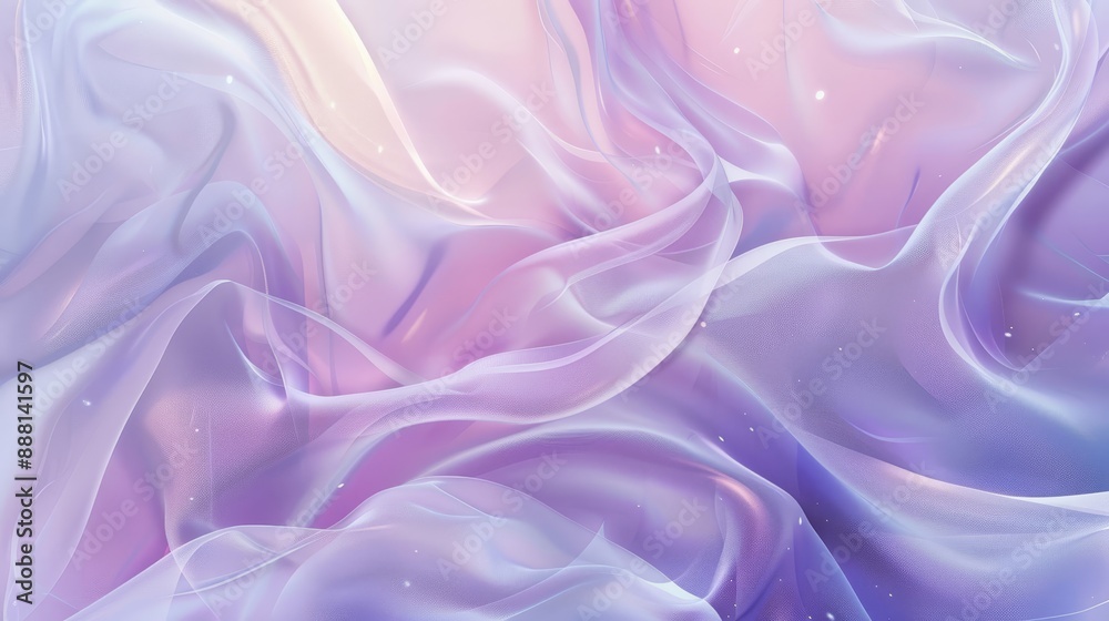 Fototapeta premium Serene abstract wallpaper with lavender and blue gradients smooth shapes luminous stars