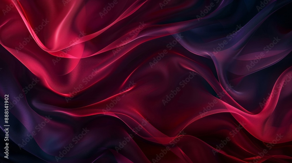 Fototapeta premium Abstract background with burgundy navy tones smooth curves and glowing accents