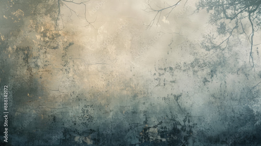 Abstract wallpaper of misty forests with aged wall textures providing an ethereal background Abstract wallpaper of misty forests with aged wall textures providing an ethereal background