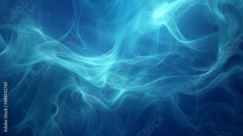 Abstract background with blue gradients luminescent lines and misty texture