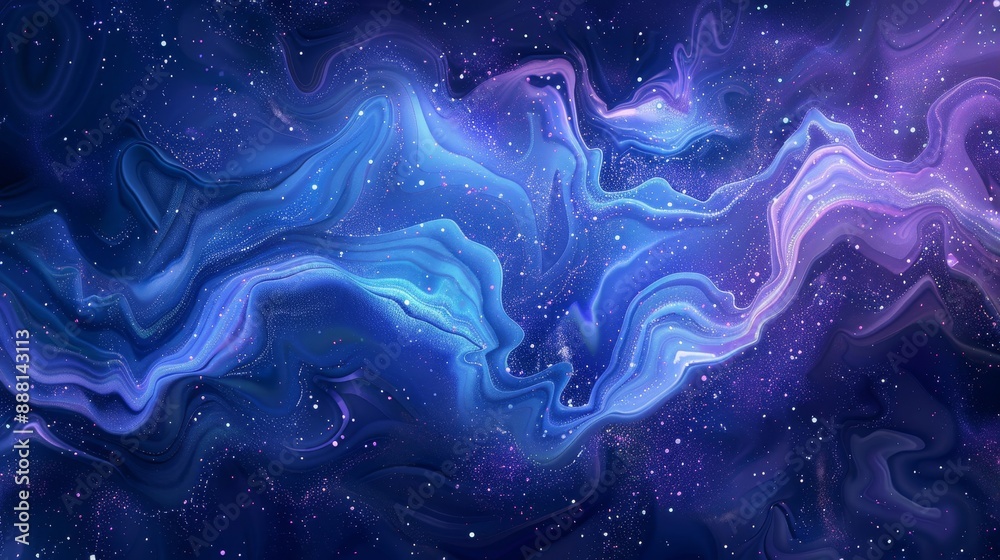 Obraz premium Abstract background with deep blues and purples wave patterns night sky backdrop