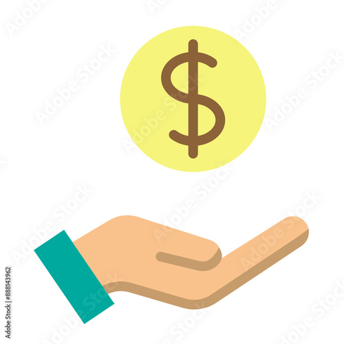 Income Vector Flat Icon Design