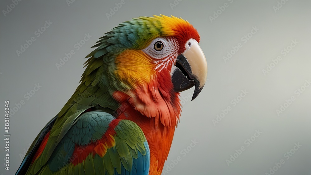 Vibrant Close-Up Portrait of a Macaw Parrot. Made with Generative AI Technology Vibrant Close-Up Portrait of a Macaw Parrot. Made with Generative AI Technology