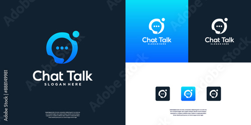Abstract chat logo design inspiration.