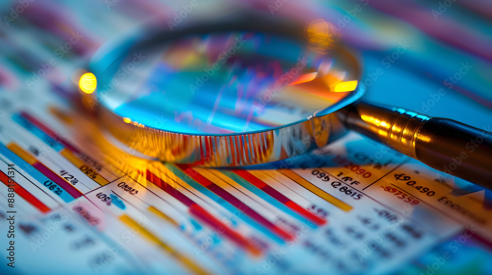 Fototapeta premium Intelligent Audit Solutions: Mastering Stock Data Analysis bookkeeping budgeting auditing