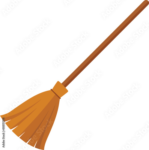 broom isolated illustration on white background