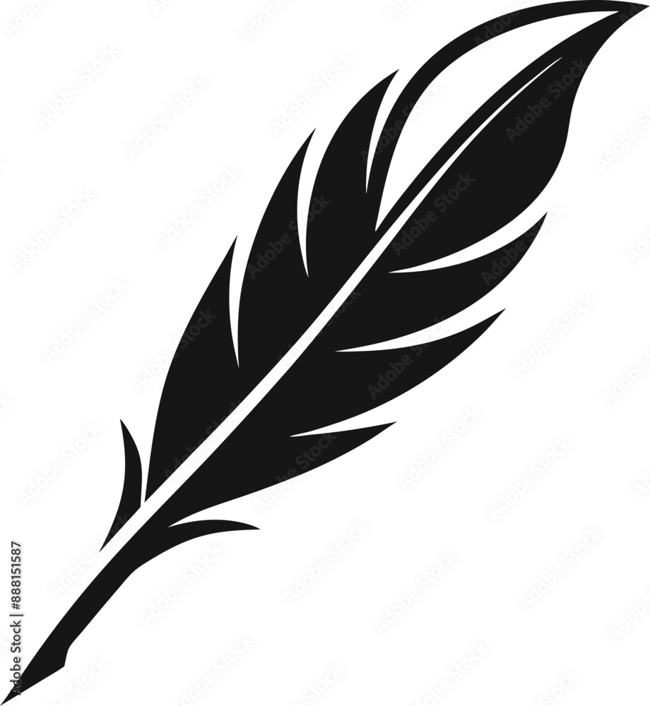 Fototapeta premium Feather icon template color editable. Feather symbol vector sign on white background.