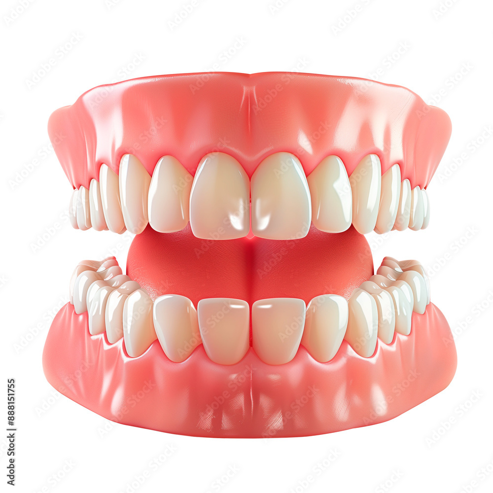 Fototapeta premium 3d render of dental prosthesis on transparent background