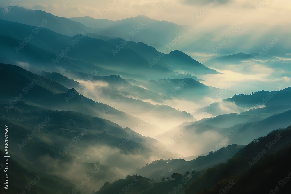 Fototapeta premium Misty Mountain Landscape