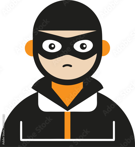 thief dangerous avatar character vector illustration