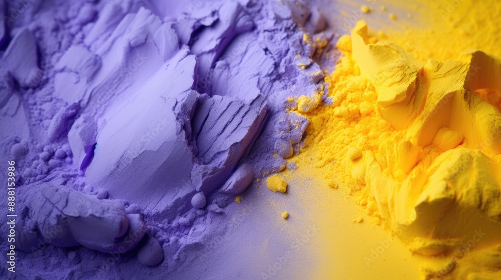 Naklejka premium Purple and Yellow Powder Collision
