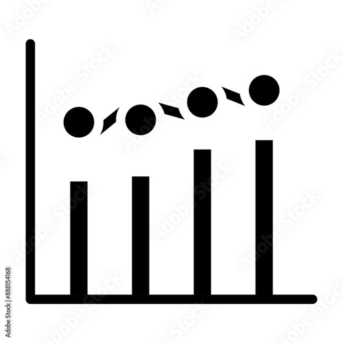 Bar Graph Vector Glyph Icon Design