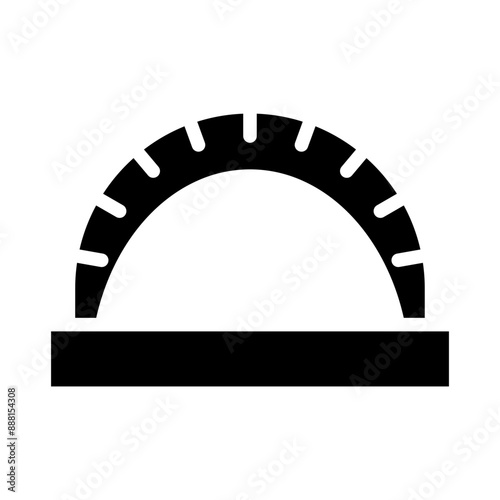 Protractor Vector Glyph Icon Design