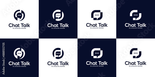 chat logo and icon vector illustration design logo design collection