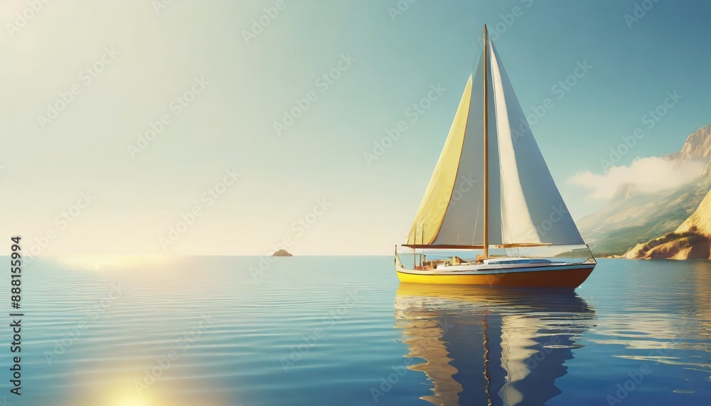 Fototapeta premium sailboat at sunset