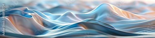 Elegant 3D abstract waves with texture and depth, pastel colors, close-up high-resolution background. © hassan
