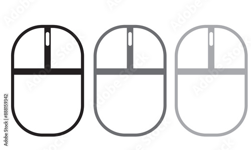 Computer hardware Mouse Icons set. Computer mouse icons vector. Left and right click vector. Icons set of pressing different mouse buttons for PC. Mouse wheel scroll