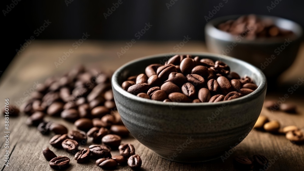 Fototapeta premium Coffee beans ready to brew a warm morning