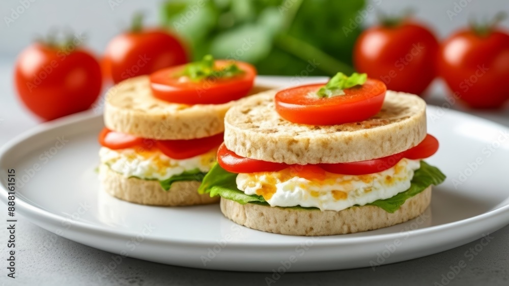 Deliciously simple Tomato and cream cheese on a cracker Deliciously simple Tomato and cream cheese on a cracker