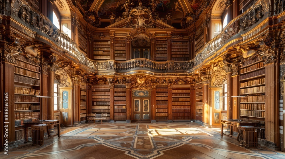 Fototapeta premium Historical library with grand facade