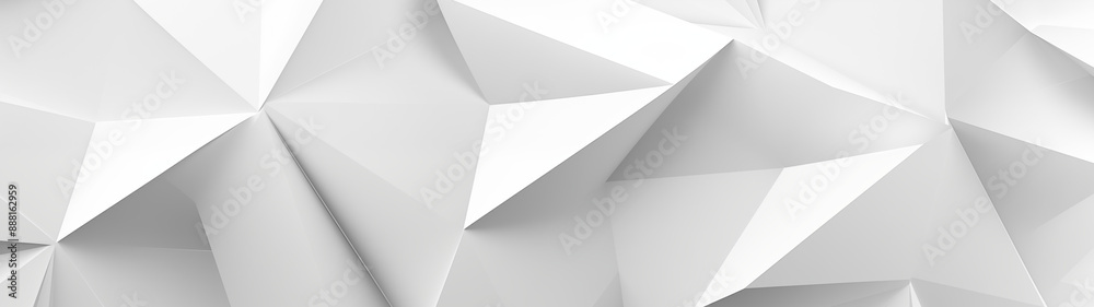 Minimalistyczne kształty 3D przypominające origami na białym tle