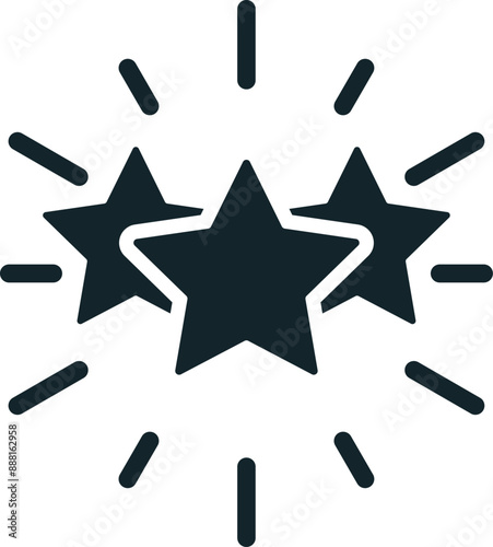 Three stars shining representing best quality guarantee