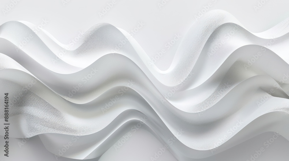 Abstract white waves and curves, creating a sense of fluidity and movement Abstract white waves and curves, creating a sense of fluidity and movement