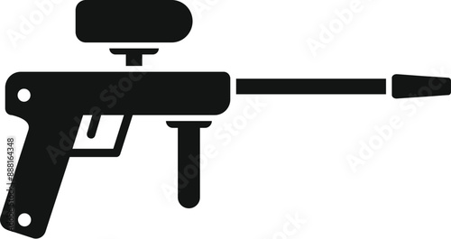 Black paintball gun silhouette representing shooting sports and outdoor activities