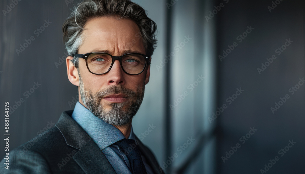 Obraz premium Successful and confident businessman in suit