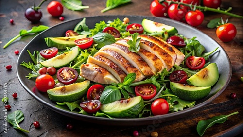 Grilled Chicken Salad and Assorted Vegetables