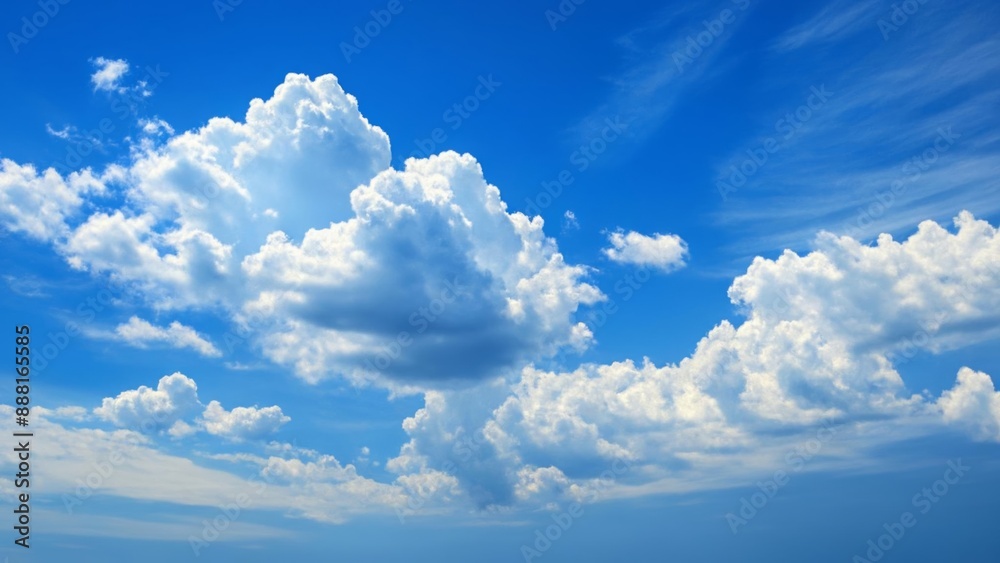 Clear skies with fluffy clouds Clear skies with fluffy clouds