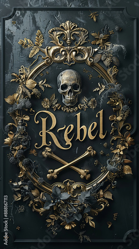 Rebel Skull and Crossbones Art