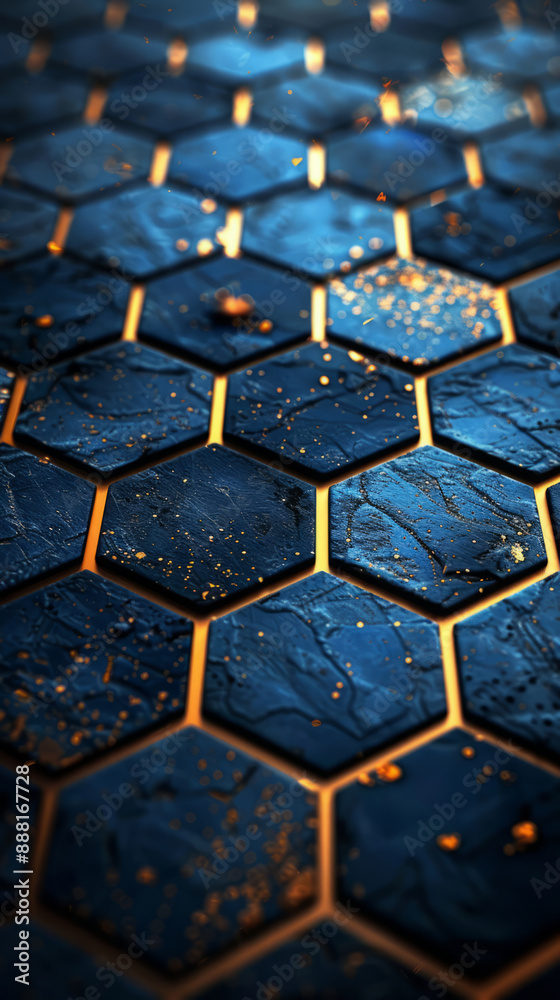 Cracked Blue Tile Pattern Cracked Blue Tile Pattern