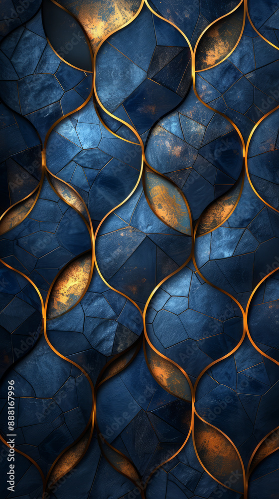 Cracked Blue Tile Pattern Cracked Blue Tile Pattern