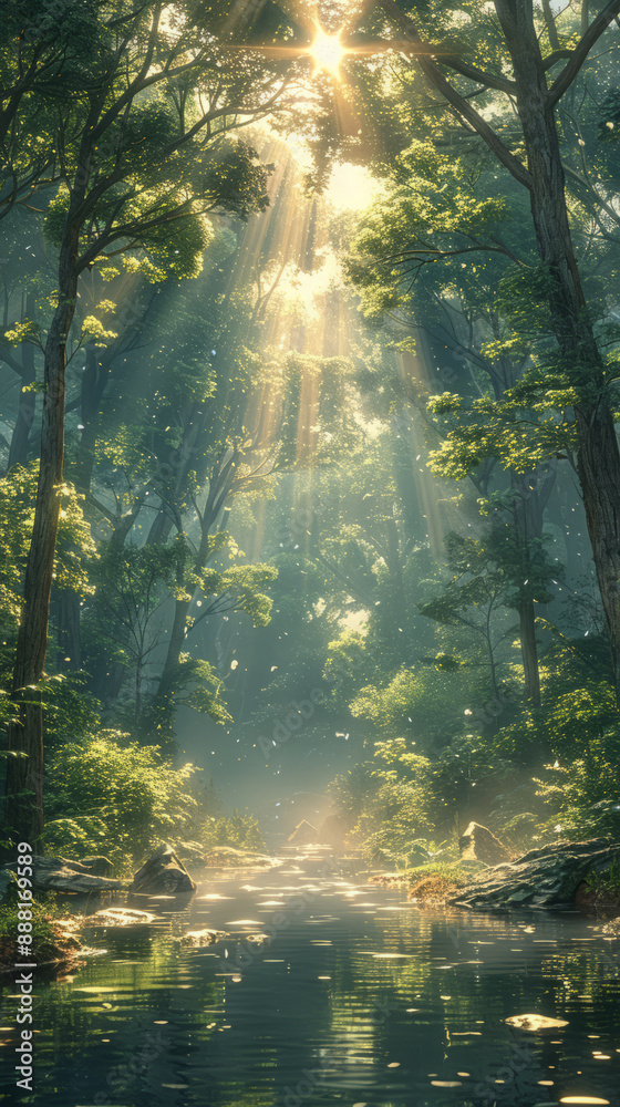 Fototapeta premium Misty Pine Forest