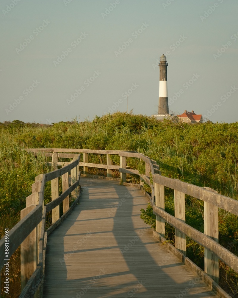 Boardwalk trail at Fire Island, New York