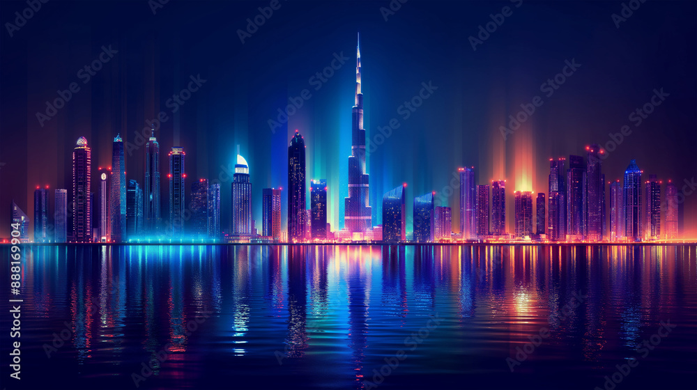 The beautiful of Sky line city isolation background at night, Illustration The beautiful of Sky line city isolation background at night, Illustration