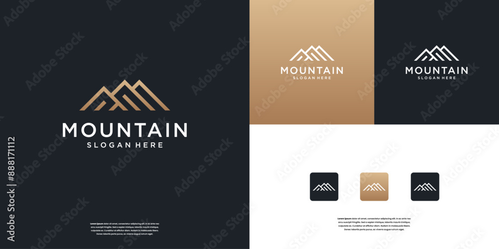 golden mountain adventure logo design inspiration golden mountain adventure logo design inspiration