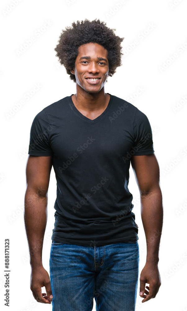 Afro american man over isolated background with a happy and cool smile on face. Lucky person. Afro american man over isolated background with a happy and cool smile on face. Lucky person.