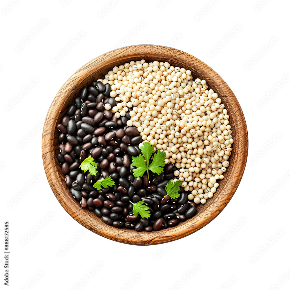 Beans and Pearl Couscous isolated on transparent background remove png, Clipping Path Beans and Pearl Couscous isolated on transparent background remove png, Clipping Path
