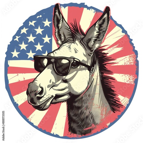 unofficial symbol of USA democratic party donkey