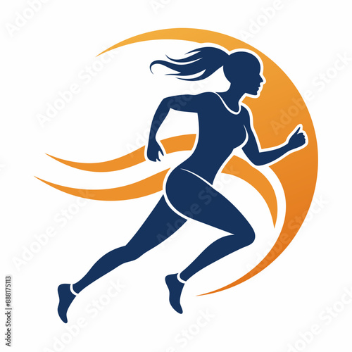A vector logo lady running