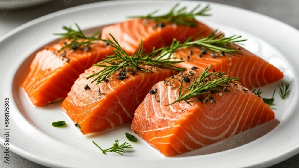 Deliciously seasoned salmon ready to be savored Deliciously seasoned salmon ready to be savored