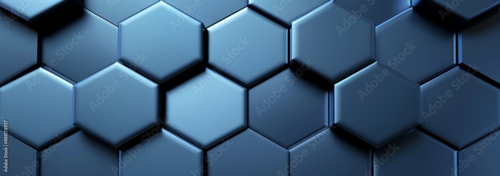An enormous hexagon of geometrically correct nobility with reflections in the water. Illustration in three dimensions An enormous hexagon of geometrically correct nobility with reflections in the water. Illustration in three dimensions