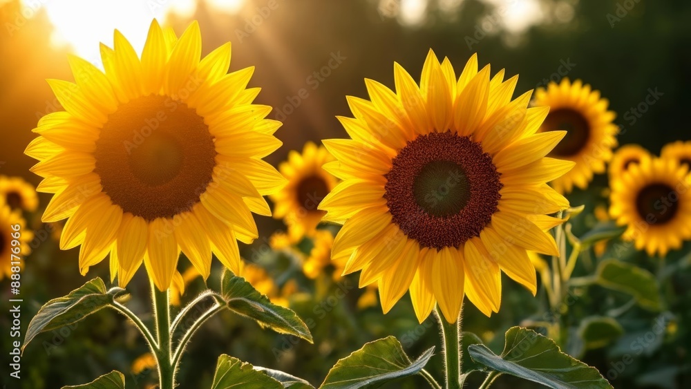 Fototapeta premium Bright and Beautiful Sunflowers in Bloom