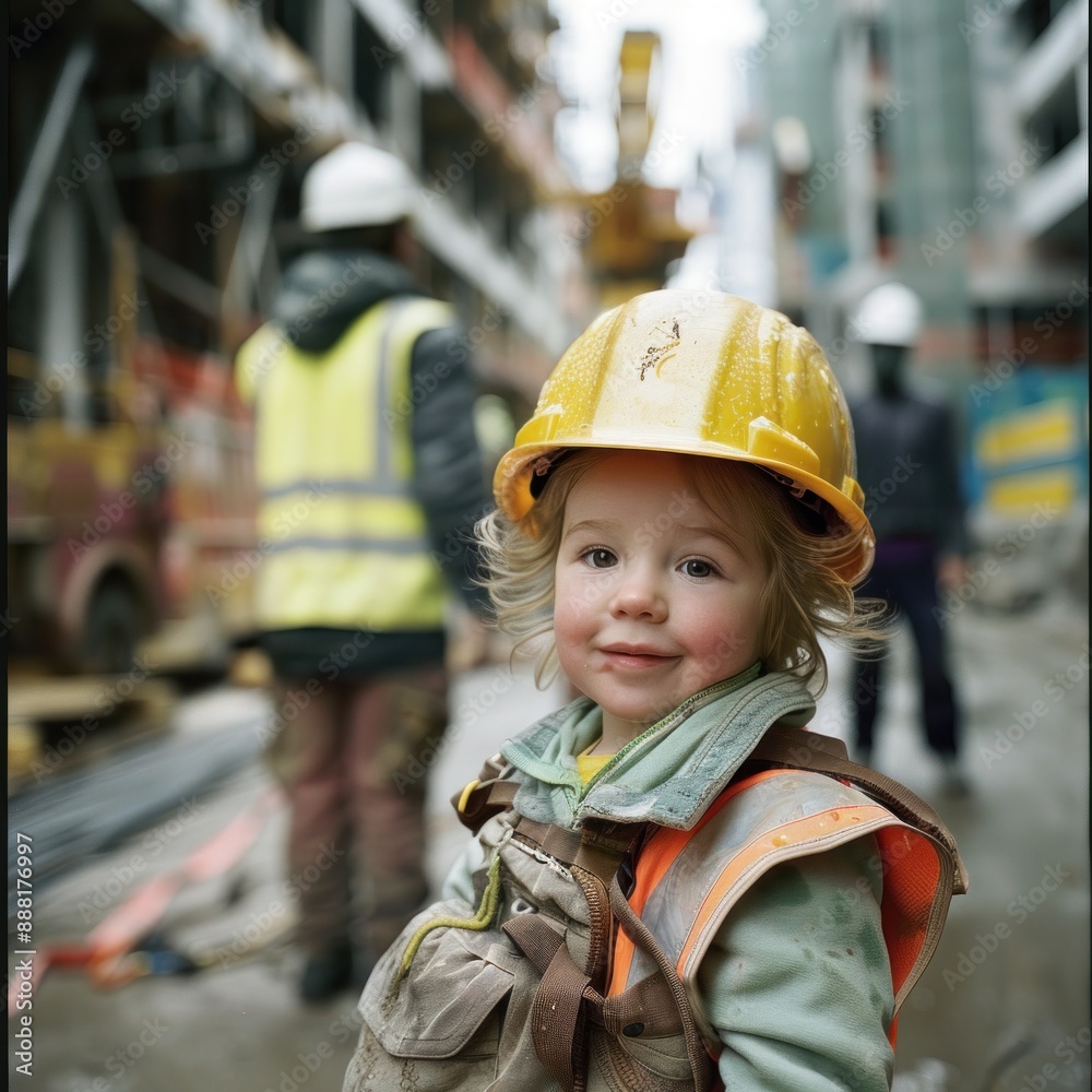 child on the construction site child on the construction site
